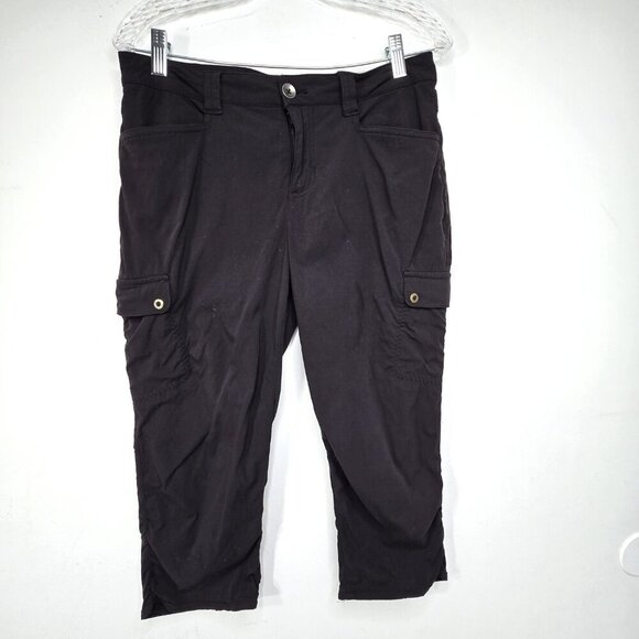 Eddie Bauer Pants Black Womens Size 8 First Ascent Capri Outdoor Hiking Camping - Picture 1 of 8